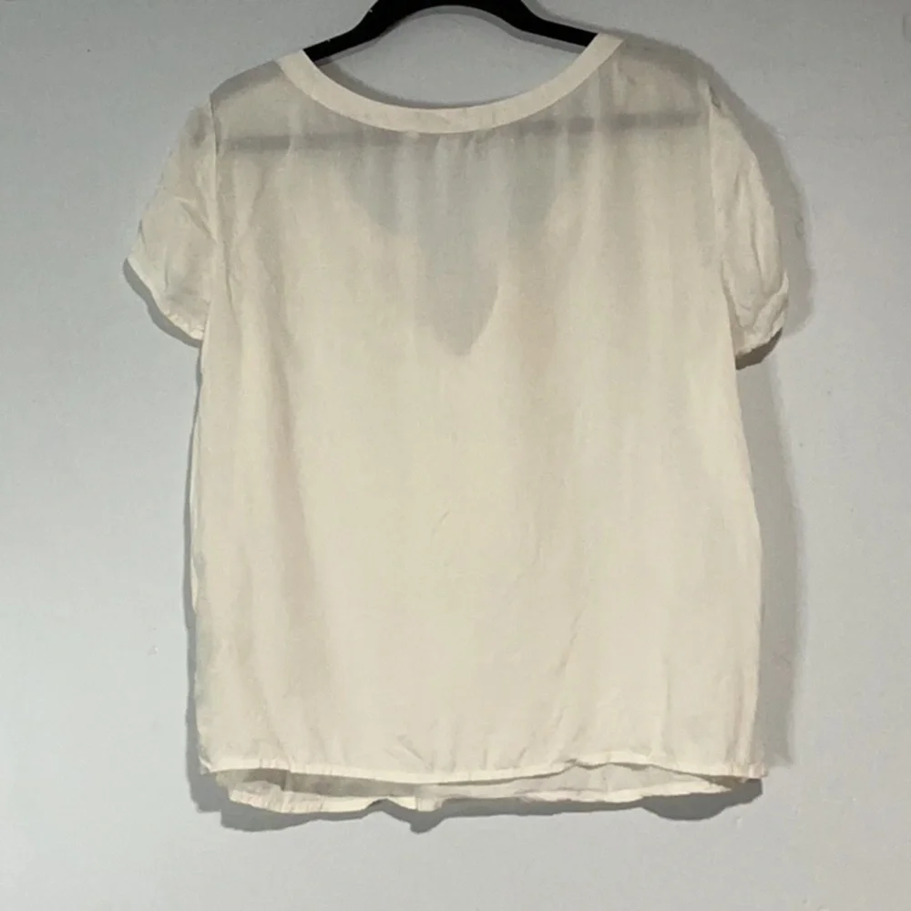 American Eagle Outfitters Cream Blouse with Tie Detail